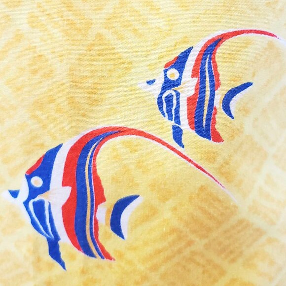 Vintage 50s / 60s Womens Hawaiian Dress Tiki  Gods Underwater Scene Yellow S/XS - Picture 8 of 15